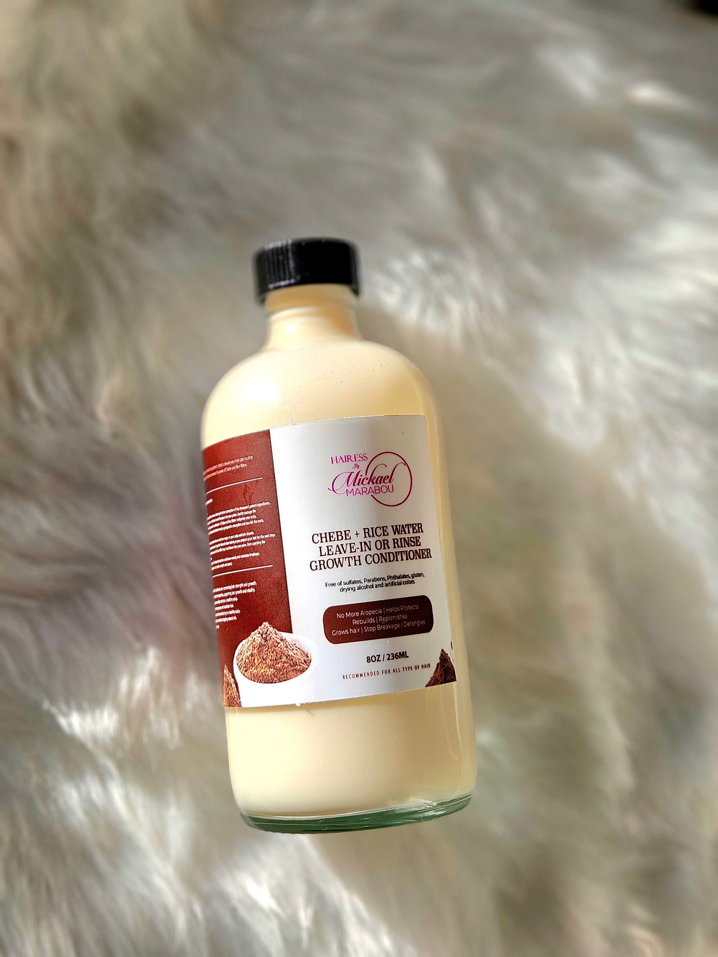 CHEBE + RICE WATER LEAVE-IN OR RINSE GROWTH CONDITIONER