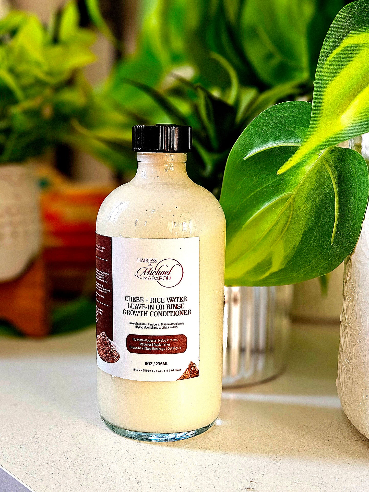 CHEBE + RICE WATER LEAVE-IN OR RINSE GROWTH CONDITIONER